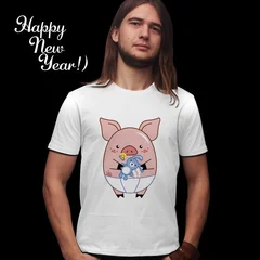 New Year 2019, Новый Год 2019, свинья, свинка, поросенок, заяц